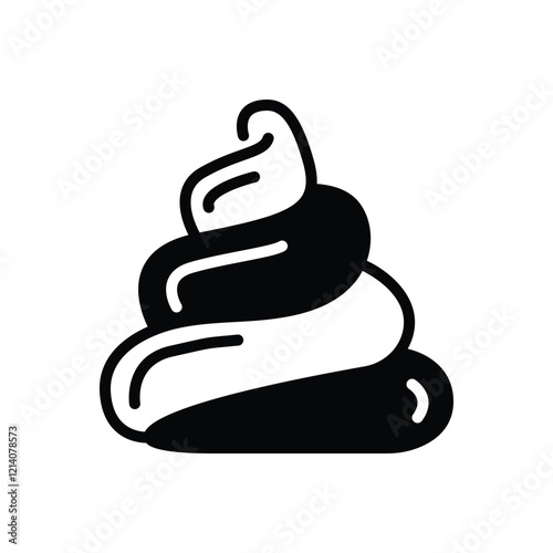 Black solid icon for poop