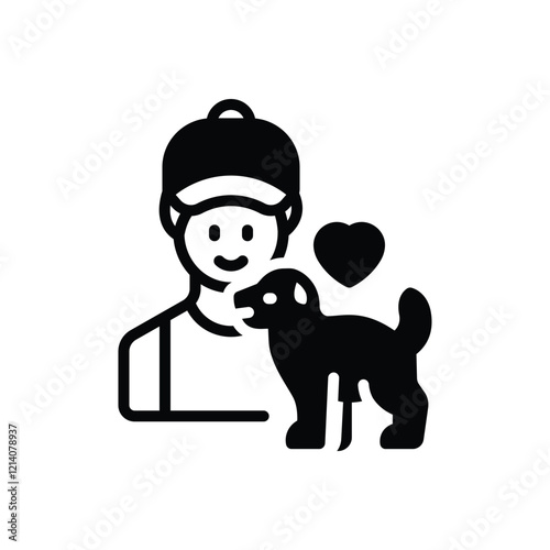 Black solid icon for veterinarian