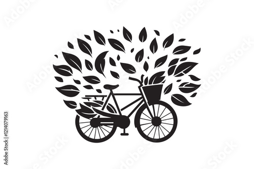 Cycle With Leaf Vector Art & Illustration photo