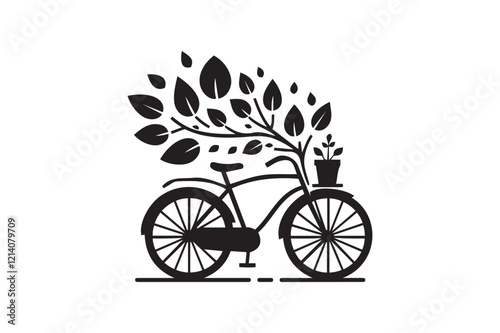 Cycle With Leaf Vector Art & Illustration photo