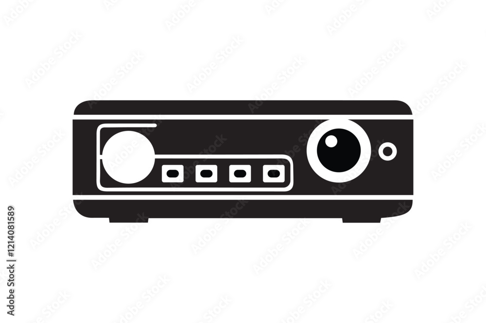 Projector Icon Silhouette Vector Art & Illustration Projector Icon Silhouette Vector Art & Illustration