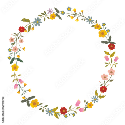 Hand-painted Gouache Floral Wreath
