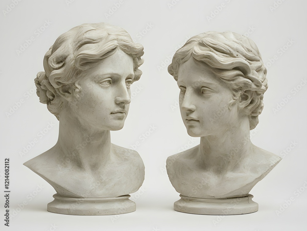 Obraz premium Elegant Marble Busts Showcasing Refined Heritage