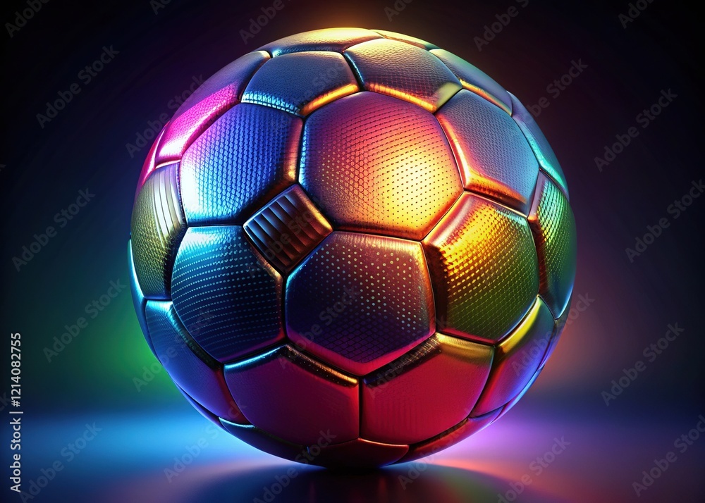 Naklejka premium 3D Soccer Ball Render - Large Panels - Bright Colors