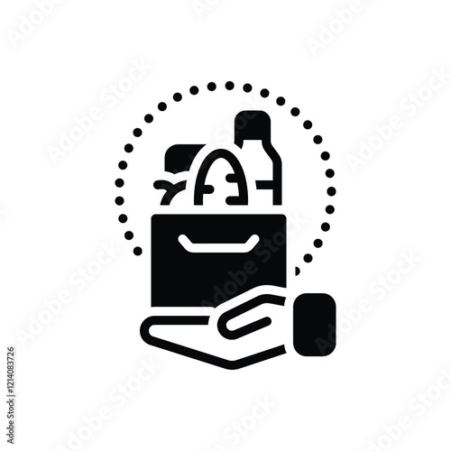 Black solid icon for charity