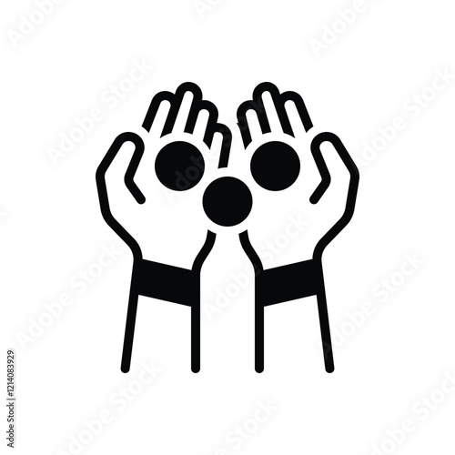 Black solid icon for collect