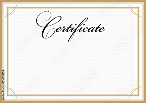 Horizontal template of Diploma or Certificate. Water mark texture. Educational document concept 297 by 210 mm in proportion with copy space. Editable clip art. Retro design style. Business awards idea