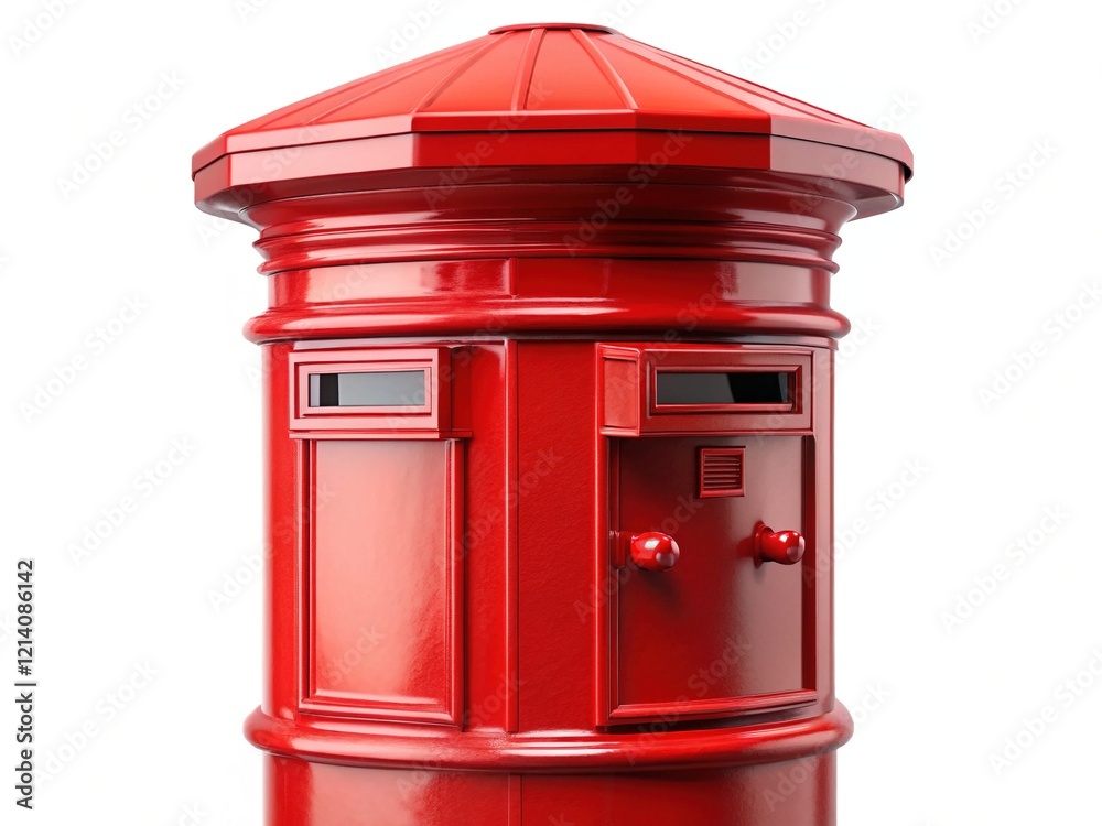 British Postbox, Bright Red, Detailed Exterior British Postbox, Bright Red, Detailed Exterior