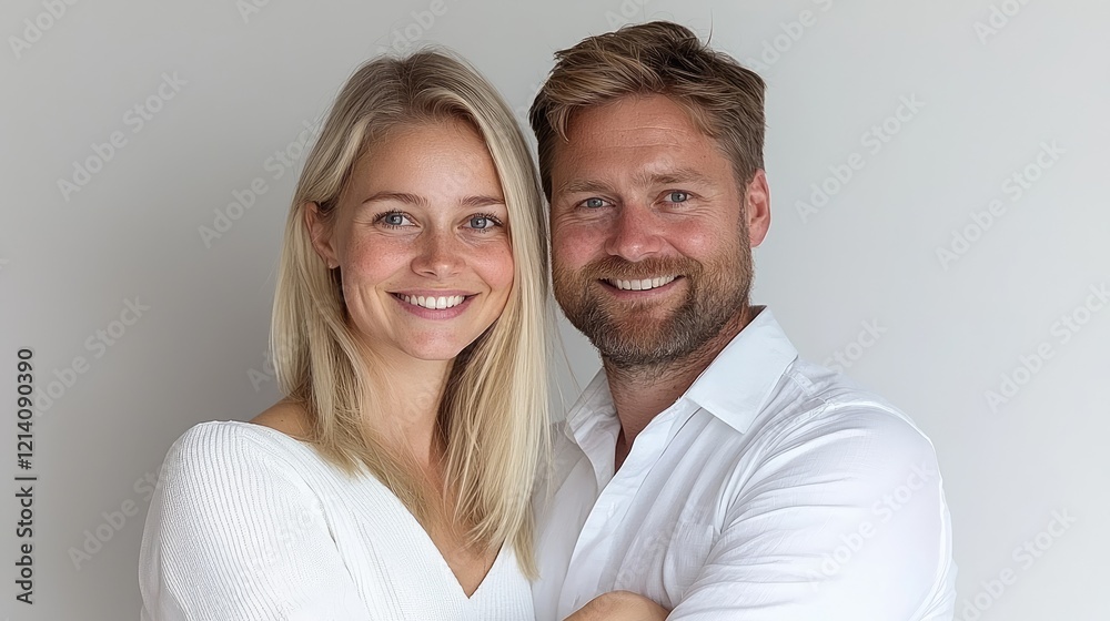 Happy couple portrait, studio background, love, relationship Happy couple portrait, studio background, love, relationship