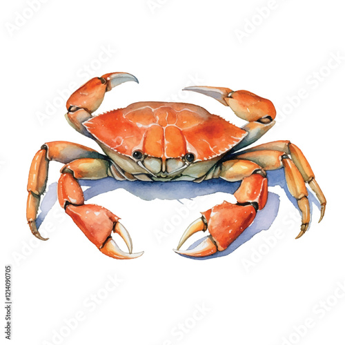 watercolor Mud Crab isolated white background