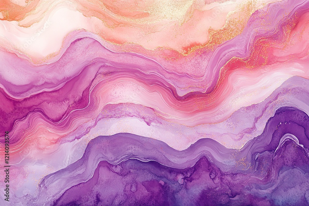 Wavy pink and purple abstract art with gentle fluidity Wavy pink and purple abstract art with gentle fluidity