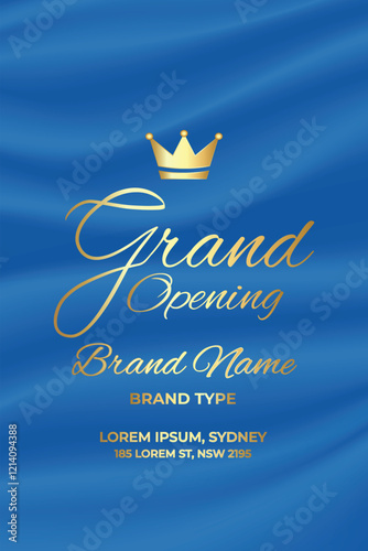 Elegant Grand Opening Flyer Template with Cloth Textured Background