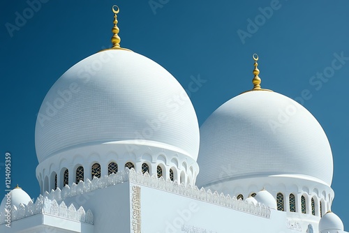 The Sheikh Zayed Mosque in Abu Dhabi UAE with Its Stunning Domes photo