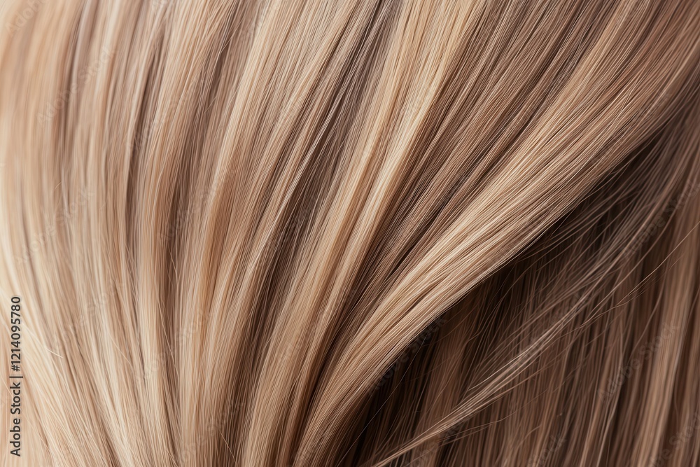 Fototapeta premium Organic haircare for beautiful styling . Close-up of smooth, flowing blonde hair with subtle highlights.