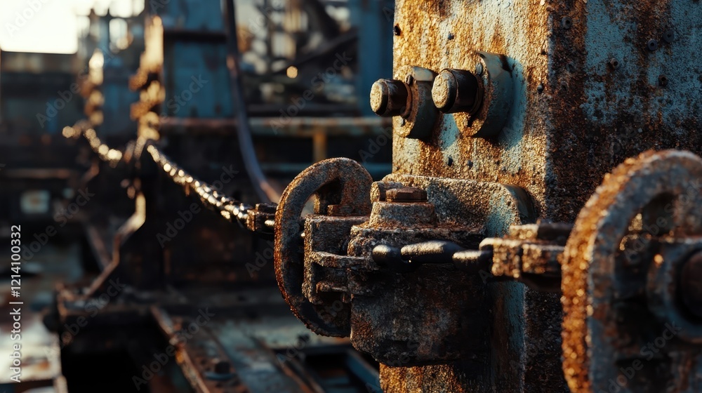 Rusty Industrial Machinery Close-Up. Rusty Industrial Machinery Close-Up.