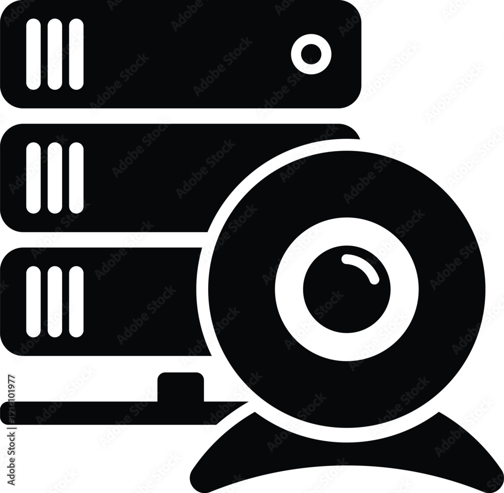 webcam server icon, Video Streaming Server Icon, Surveillance System Icon, Data Server with Camera , Live Stream Hosting Icon, cloud storage vector illustration webcam server icon, Video Streaming Server Icon, Surveillance System Icon, Data Server with Camera , Live Stream Hosting Icon, cloud storage vector illustration