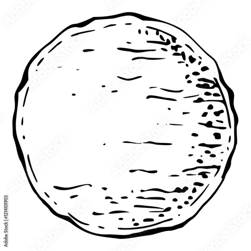 Make-up cotton pad swab round disk applicator tampon, dermatology exfoliation purifying. Isolated object line vector sketch, ink hand drawn. Beauty parlor salon illustration, packaging, cosmetics shop