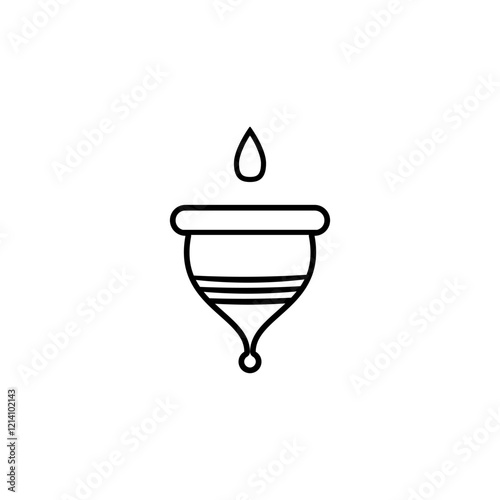 Menstrual cup line icon  isolated on white background .