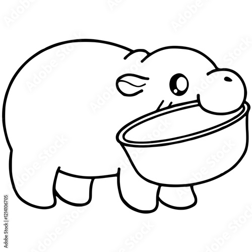 Baby hippo cartoon 