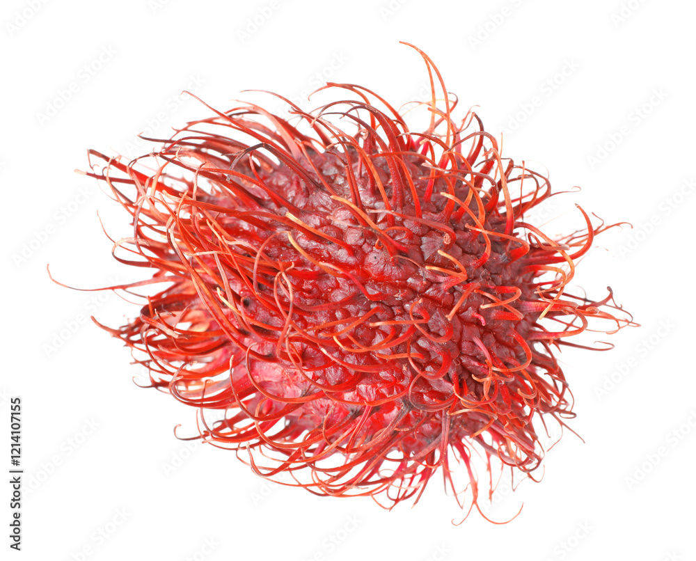 Naklejka premium Delicious ripe rambutan isolated on white. Exotic fruit