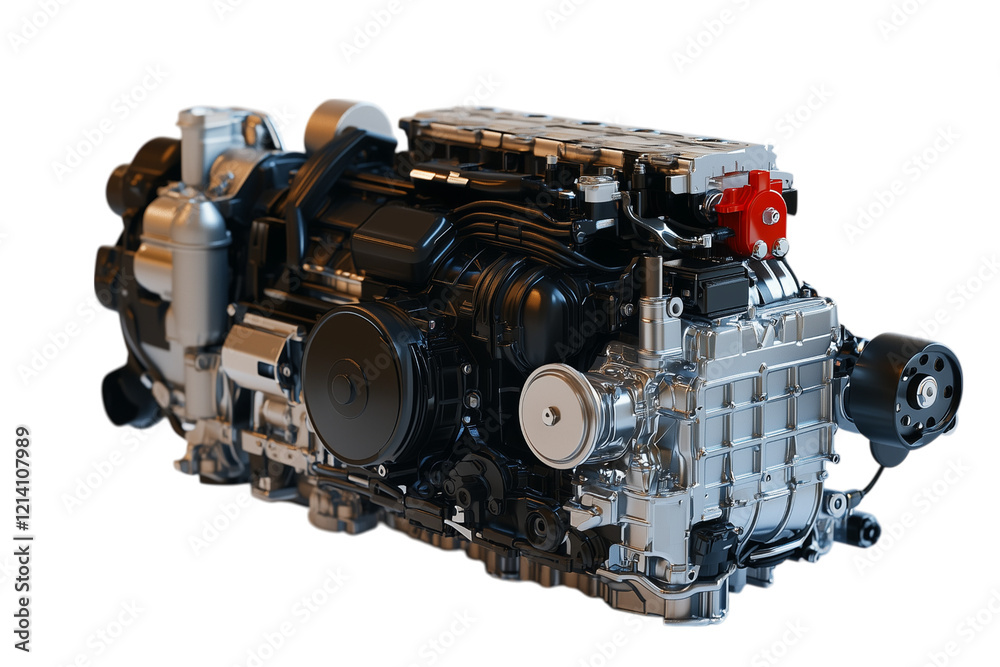 Powerful Industrial Engine A Detailed View of Complex Machinery Isolated on transparent Background Powerful Industrial Engine A Detailed View of Complex Machinery Isolated on transparent Background