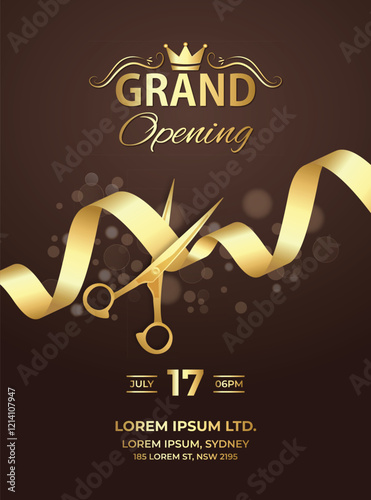 Elegant Grand Opening Flyer Template with Bokeh Background