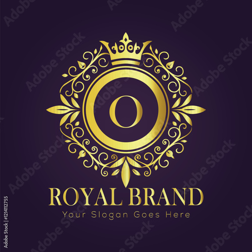 Letter O luxury gold logo concept