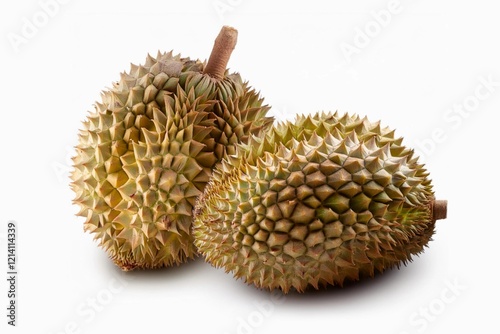 Durian ( Durio zibethinus) isolated on white background with clapping path full of depth  photo