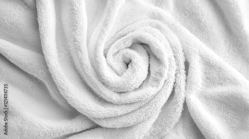 Soft White Terrycloth Towel Swirl Texture. photo