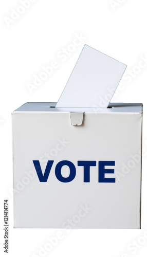 Ballot Box with a Paper Ballot being inserted for a democratic election photo