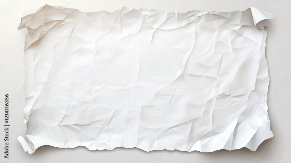 Obraz premium Crumpled White Paper Texture Background.