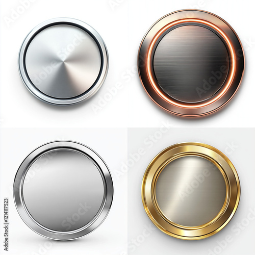 simple design circle, now on playing icon, solid white background, no shade and no shadow, no lighting effect, illustration, metalic luxuary feeling, ultra detailed 