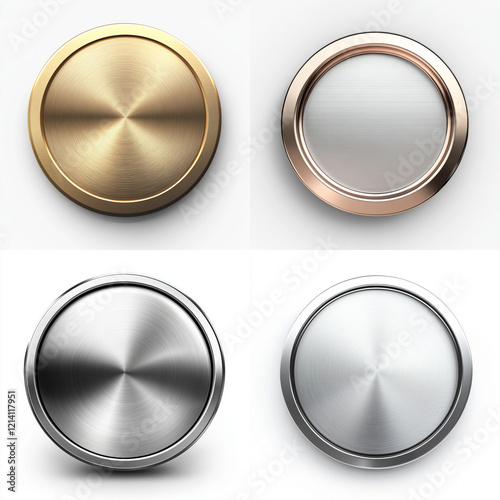 simple design circle, now on playing icon, solid white background, no shade and no shadow, no lighting effect, illustration, metalic luxuary feeling, ultra detailed 