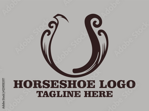 PrintHorseshoes symbolize good luck horseshoe logo timeless classic design,  a horseshoe vector illustration perfect for branding and this horseshoe features a classic and elegant design