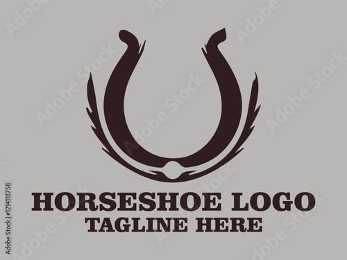 PrintHorseshoes symbolize good luck horseshoe logo timeless classic design,  a horseshoe vector illustration perfect for branding and this horseshoe features a classic and elegant design