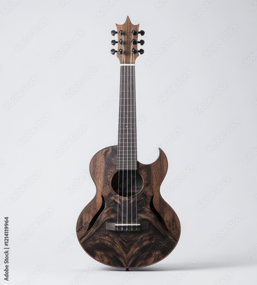 Obraz premium Elegant Dark Wood Ukulele Musical Instrument
