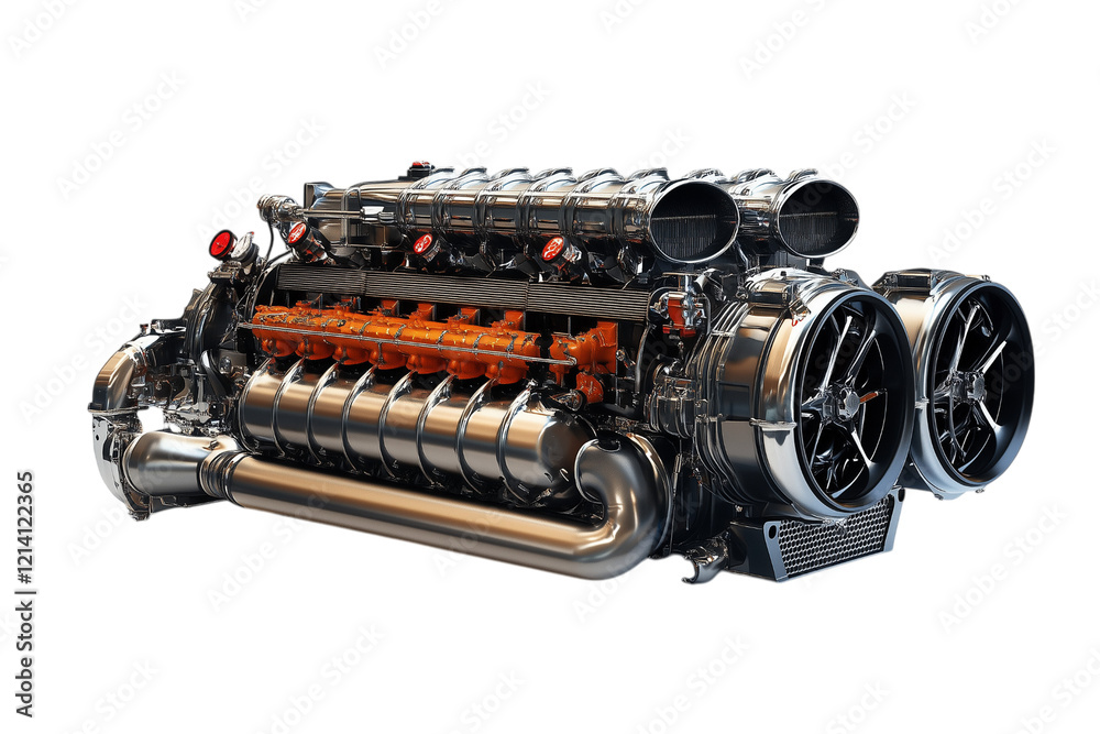 Powerful Aircraft Radial Engine A Detailed Isolated on transparent Background Powerful Aircraft Radial Engine A Detailed Isolated on transparent Background