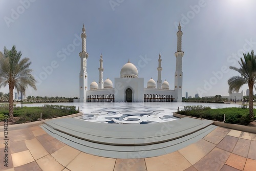 A Panoramic View of the Sheikh Zayed Mosque in Abu Dhabi photo