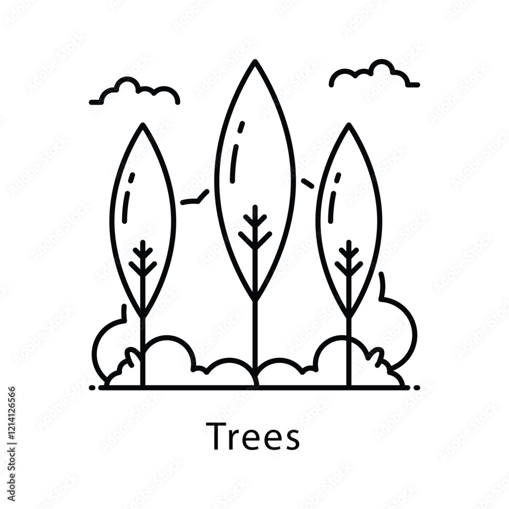 Trees Vector Outline Icon Style. Eps 10 File Trees Vector Outline Icon Style. Eps 10 File