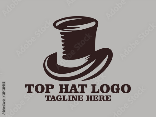 Top hat vector illustration perfect for branding, fashion, fashion depicting fashion trends and dressing styles, formality depicting formal events and formal wear, timeless classic design top hat logo