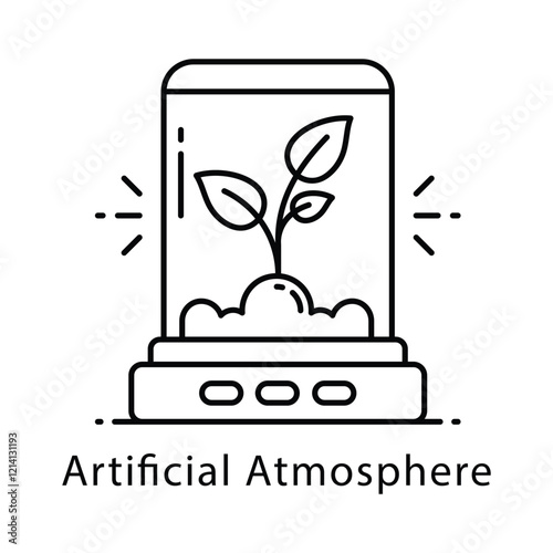 Artificial Atmosphere Vector Outline Icon Style. Eps 10 File