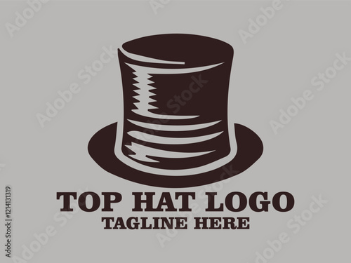 Top hat vector illustration perfect for branding, fashion, fashion depicting fashion trends and dressing styles, formality depicting formal events and formal wear, timeless classic design top hat logo