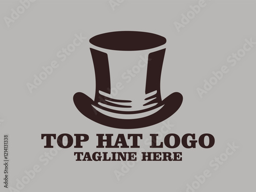 Top hat vector illustration perfect for branding, fashion, fashion depicting fashion trends and dressing styles, formality depicting formal events and formal wear, timeless classic design top hat logo