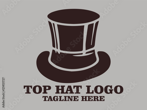 Top hat vector illustration perfect for branding, fashion, fashion depicting fashion trends and dressing styles, formality depicting formal events and formal wear, timeless classic design top hat logo