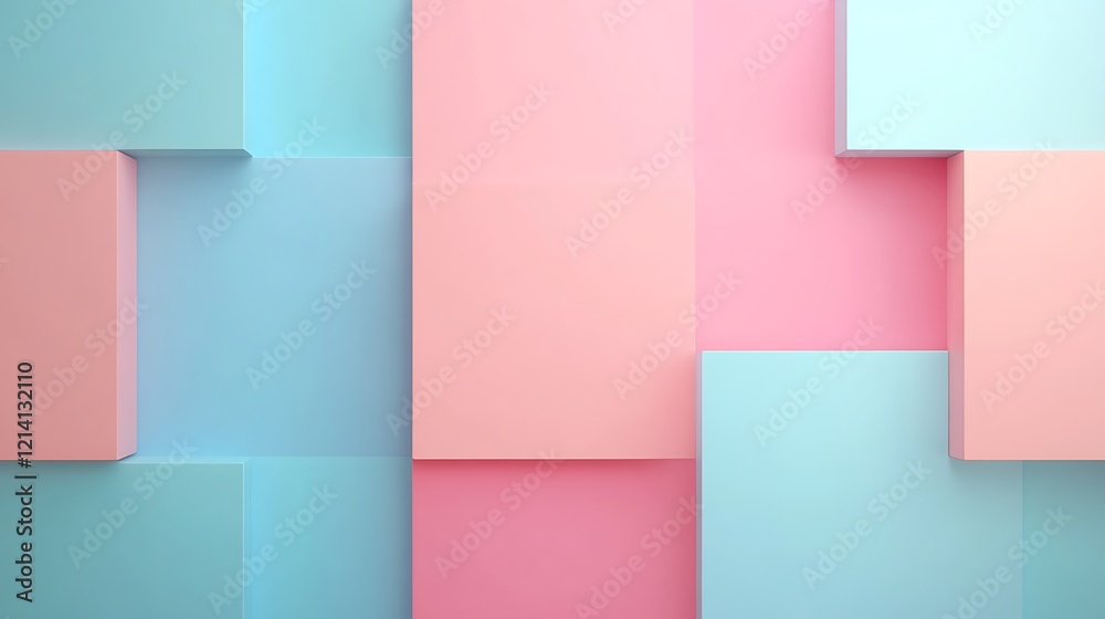 Abstract geometric composition of pastel colored blocks in shades of pink and blue for modern design concepts Abstract geometric composition of pastel colored blocks in shades of pink and blue for modern design concepts