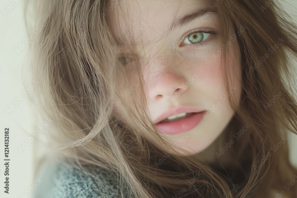 Ethereal Portrait of a Young Woman with Soft Focus and Dreamlike Quality Ethereal Portrait of a Young Woman with Soft Focus and Dreamlike Quality