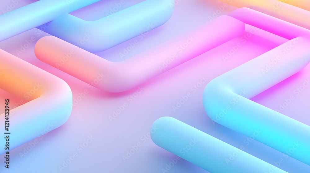 Fototapeta premium Abstract Vibrant Background with Soft Colorful Lines and Curved Shapes in Gradient Hues