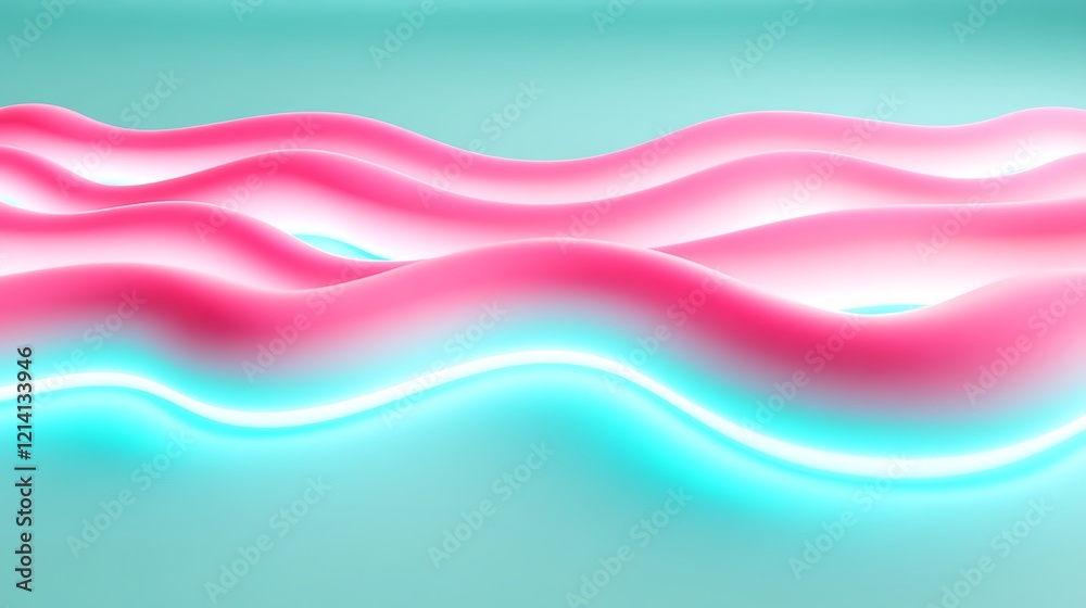 Abstract vibrant fluid waves in pink and aqua colors creating a modern artistic background design Abstract vibrant fluid waves in pink and aqua colors creating a modern artistic background design