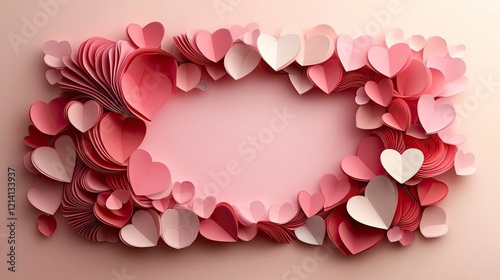 Romantic Paper Heart Background for Valentine's Day