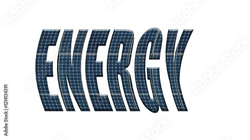 Solar energy photovoltaic panels with the word Energy photo